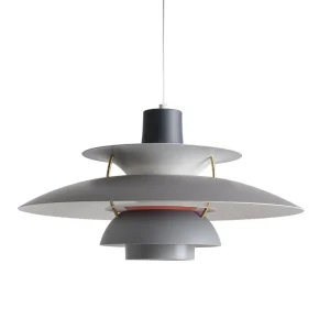 Luminária Pendente Design Dinamarquês PH5 Cinza 40cm Detaila