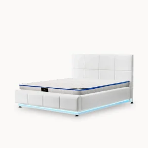 Pack cama de casal INFINITY II + colchão SPRING ROLLER + LED