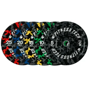 DISCO BUMPER PLATE DE ALTA RESISTÊNCIA COM MANCHAS DE CAMUFLAGEM