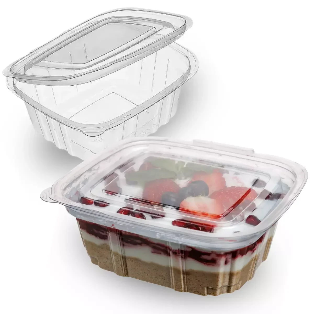 Embalagem PET Transparente 1000ml com Tampa Take Away (50un) - Image 3