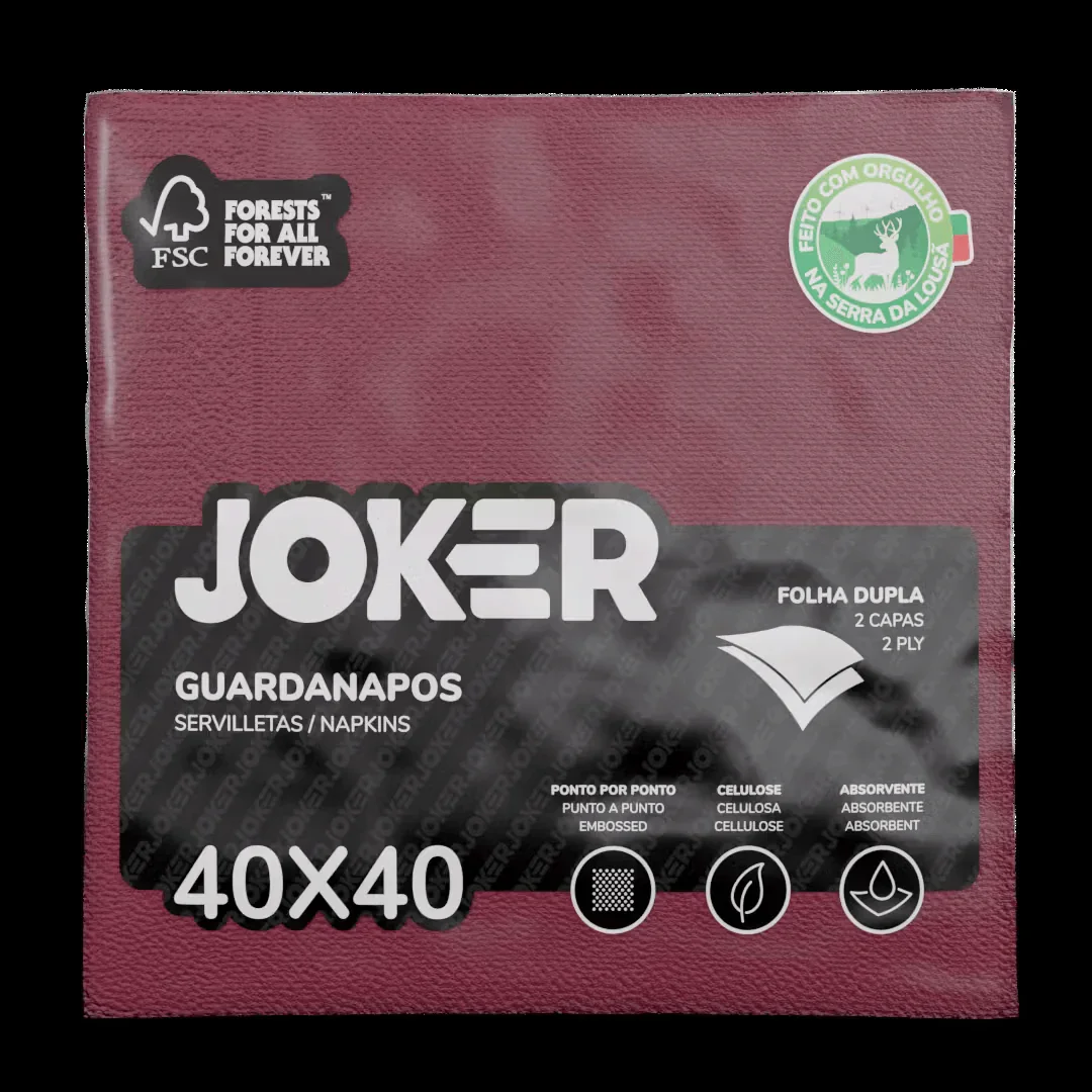 Guardanapos de Mesa Bordô Folha Dupla PPP 40x40cm | 1200un - Image 3