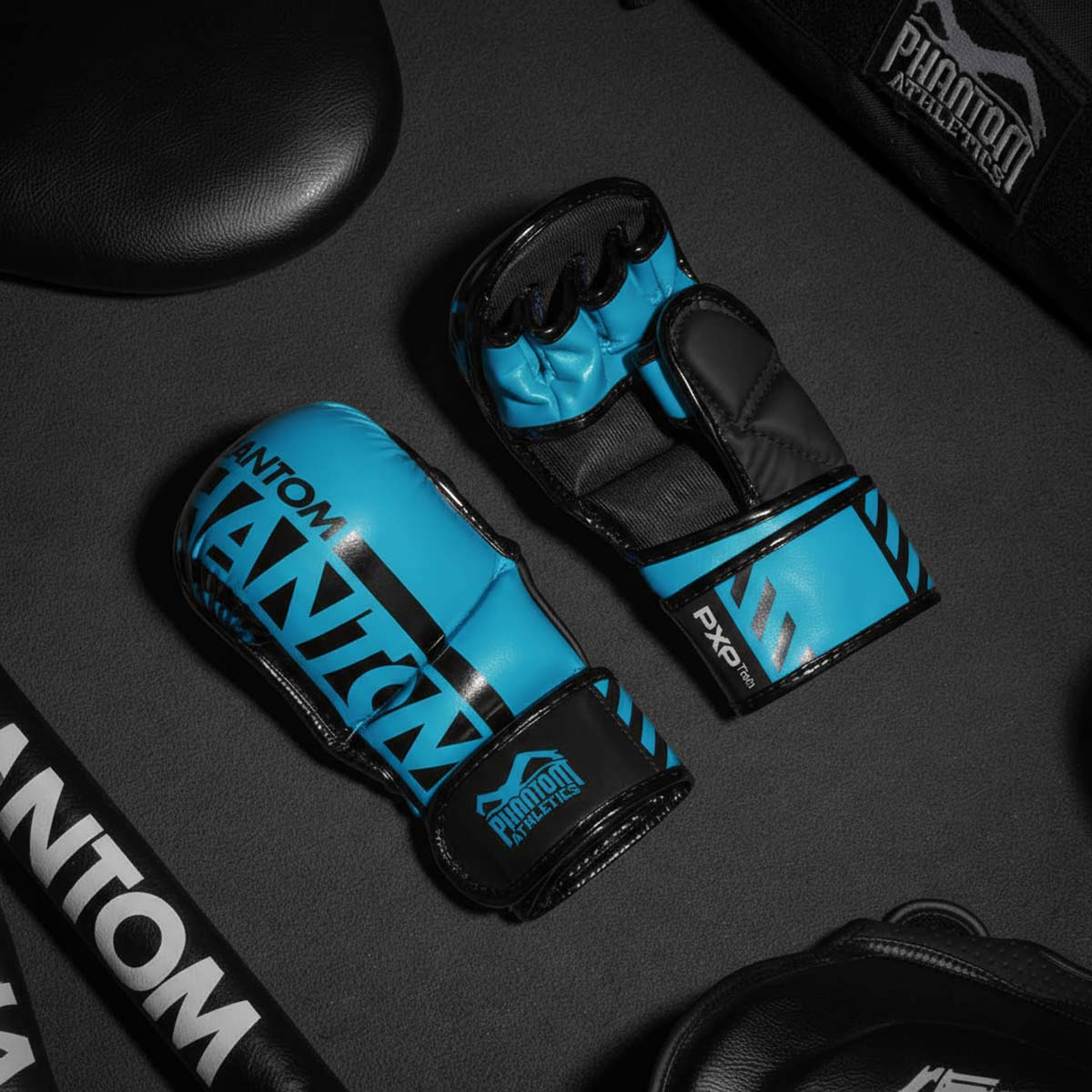 MMA Sparring Handschuhe APEX - Neon Blau - Image 6