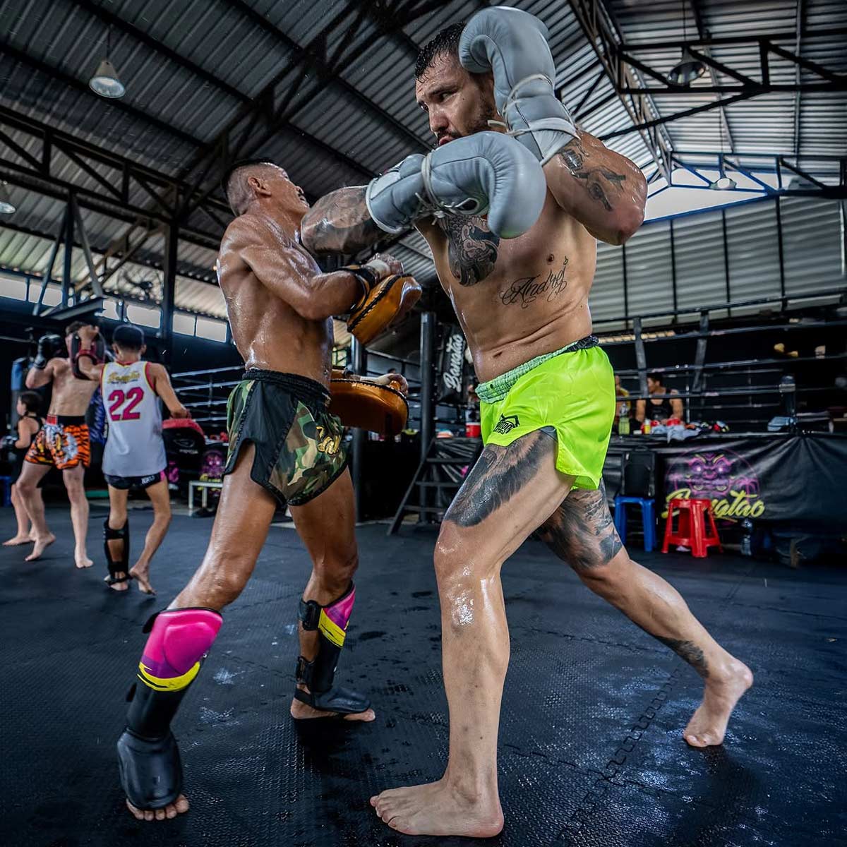 Muay Thai Shorts Team - Neon - Image 5