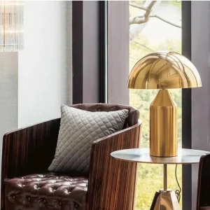Abajur Cogumelo Luminária de Mesa Metal Calmam