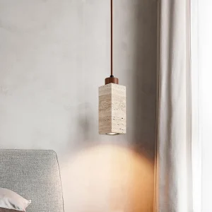 Pendente Pedra Travertino Luminária de Teto Amund