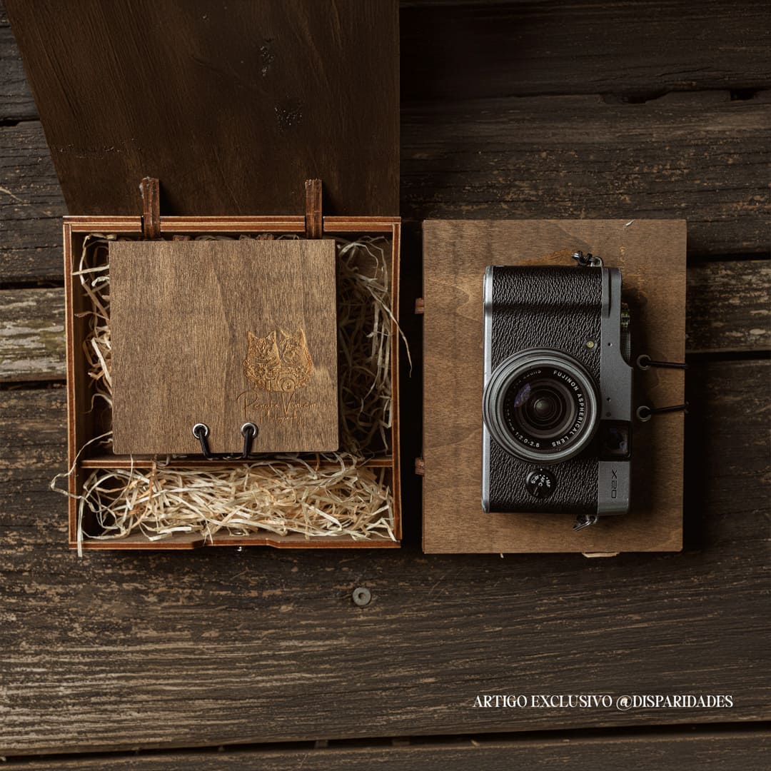 Caixa em Madeira para Fotos 10x15 cm e Pen | Lemore