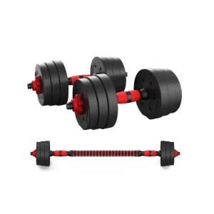 Jogo de Halteres 2 em 1 com barra extensível ajustável