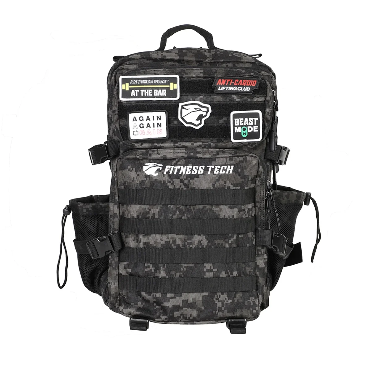 Mochila Fitness Tech com patches e porta garrafas - Image 9