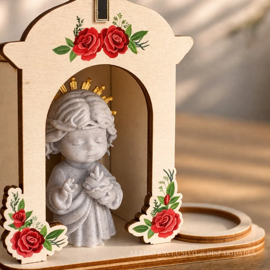 Oratório em Madeira Sagrado Coração de Jesus para Crianças - Image 2