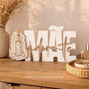 Placa Decorativa 'Mãe Adoro-te' | N. Sra de Fátima