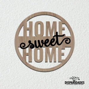 Placa Decorativa Redonda 'Home Sweet Home'