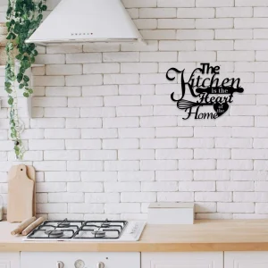 Placa decorativa 'The kitchen is the heart of the home'