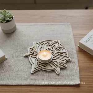 Porta-velas Flor de Lótus